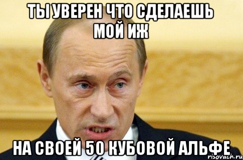 Ты уверен что сделаешь мой иж На своей 50 кубовой альфе, Мем путин