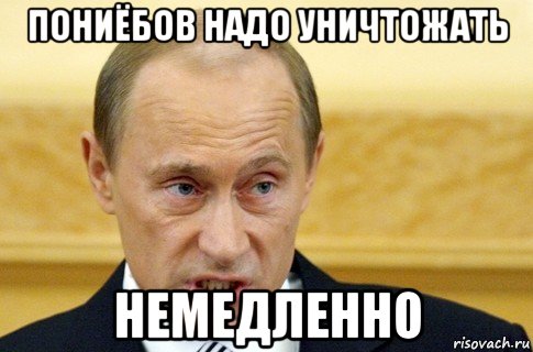 пониёбов надо уничтожать немедленно, Мем путин