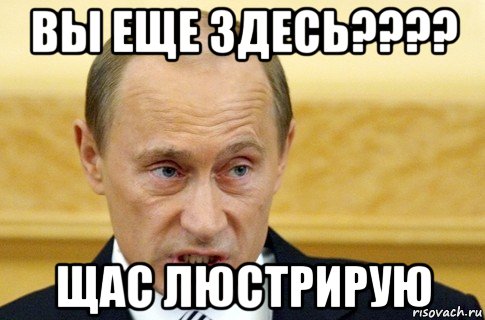 вы еще здесь???? щас люстрирую, Мем путин