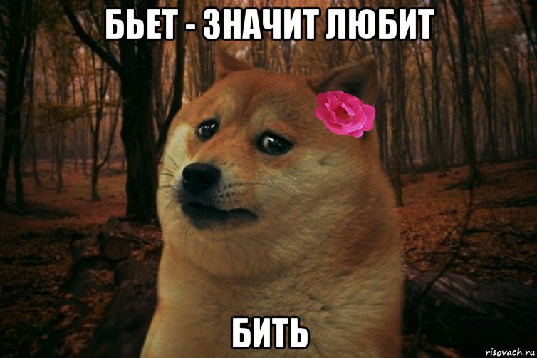 бьет - значит любит бить, Мем  SAD DOGE GIRL