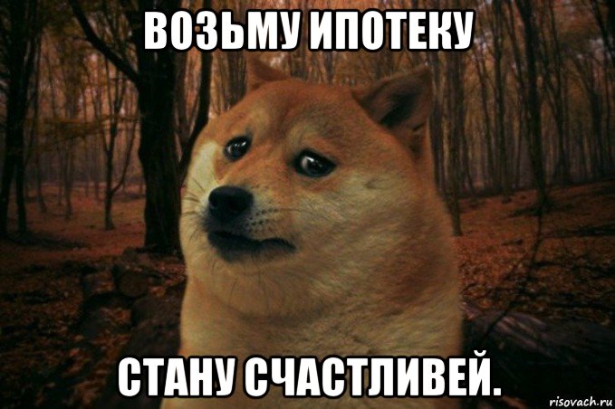 возьму ипотеку стану счастливей., Мем SAD DOGE