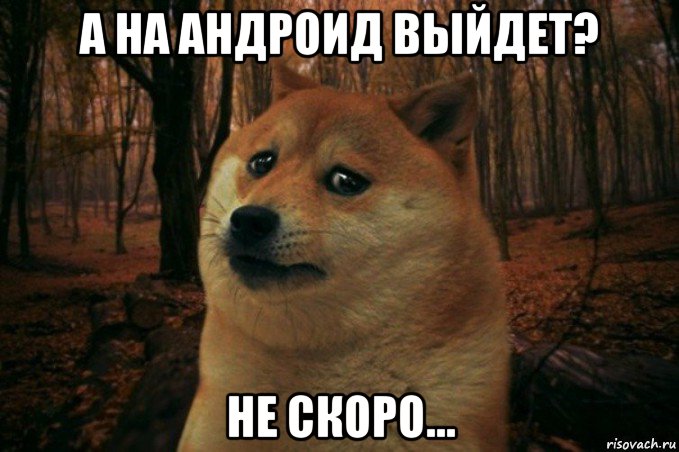 а на андроид выйдет? не скоро..., Мем SAD DOGE