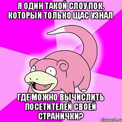 я один такой слоу пок, который только щас узнал где можно вычислить посетителей своей странички?, Мем слоупок