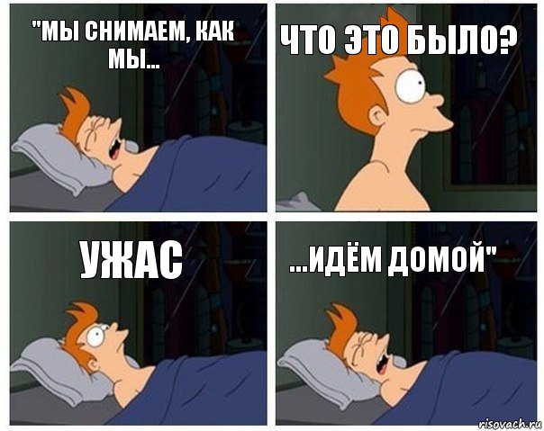 "Мы снимаем, как мы... Что это было? Ужас ...идём домой", Комикс    Страшный сон Фрая