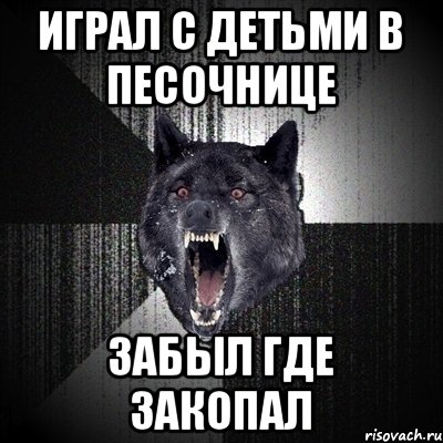 играл с детьми в песочнице забыл где закопал, Мем Сумасшедший волк