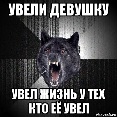 УВЕЛИ ДЕВУШКУ УВЕЛ ЖИЗНЬ У ТЕХ КТО Её УВЕЛ, Мем Сумасшедший волк