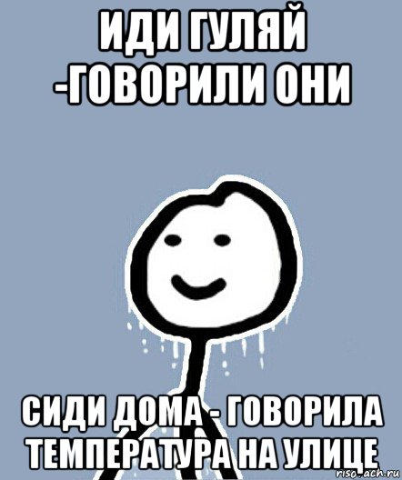 иди гуляй -говорили они сиди дома - говорила температура на улице, Мем  Теребонька замерз