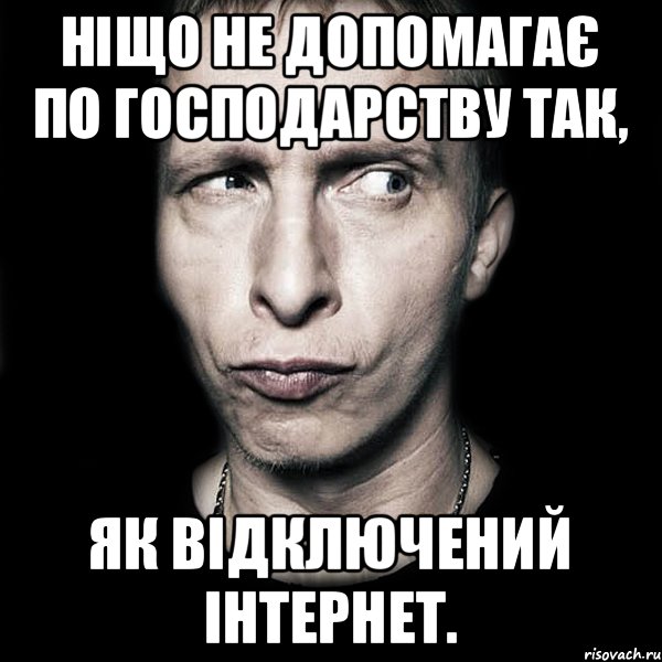 Ніщо не допомагає по господарству так, як відключений інтернет., Мем  Типичный Охлобыстин