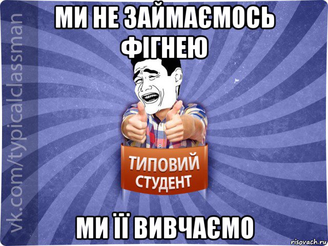 ми не займаємось фігнею ми її вивчаємо, Мем Типовий студент