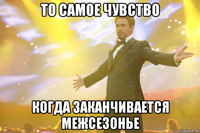 то самое чувство когда заканчивается межсезонье, Мем Тони Старк (Роберт Дауни младший)