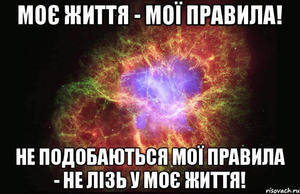 Моє життя - мої правила! Не подобаються мої правила - не лізь у моє життя!, Мем Туманность