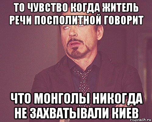 то чувство когда житель речи посполитной говорит что монголы никогда не захватывали киев, Мем твое выражение лица