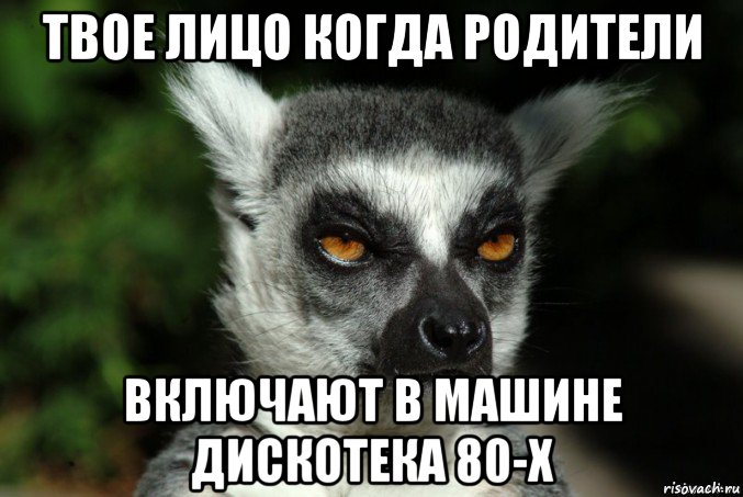 твое лицо когда родители включают в машине дискотека 80-х, Мем   Я збагоен