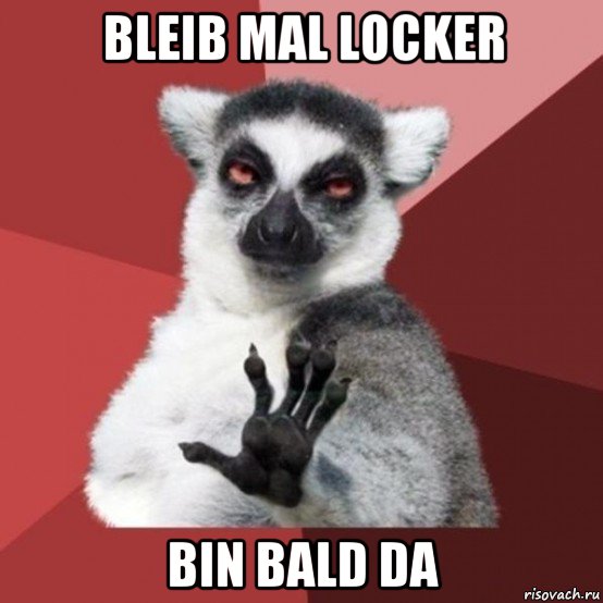 bleib mal locker bin bald da, Мем Узбагойзя