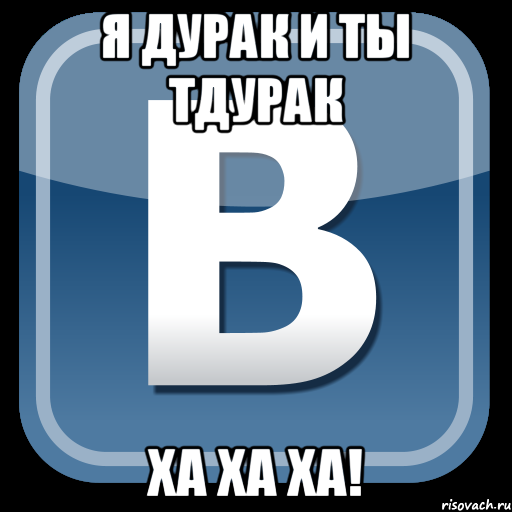 я дурак и ты тдурак ха ха ха!, Мем   вк