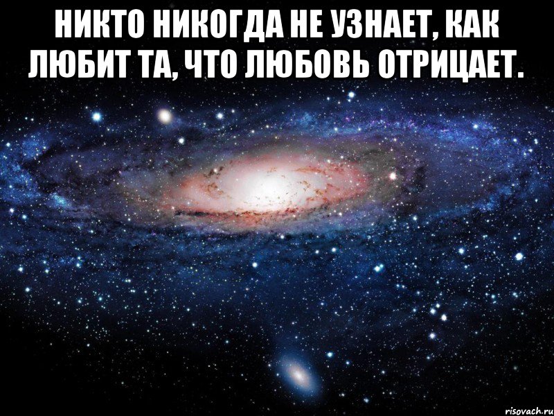 Никто никогда не узнает, как любит та, что любовь отрицает. , Мем Вселенная