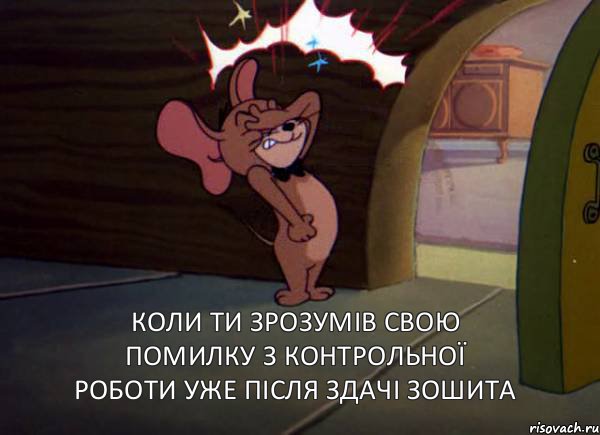 Коли ти зрозумів свою помилку з контрольної роботи уже після здачі зошита