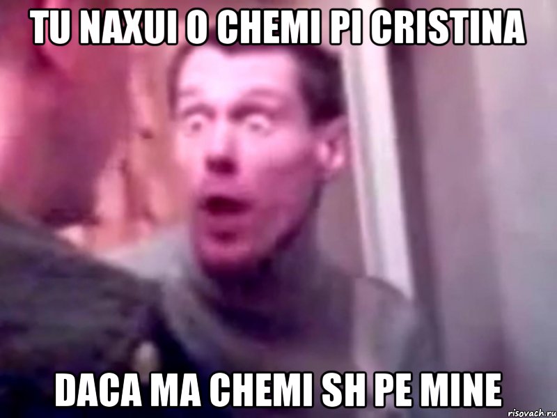 tu naxui o chemi pi cristina daca ma chemi sh pe mine, Мем Запили