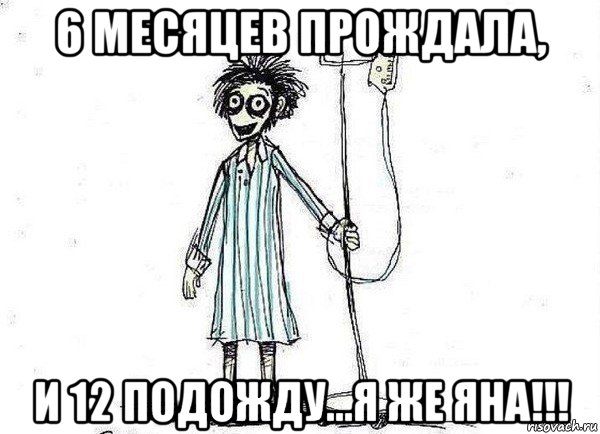 6 месяцев прождала, и 12 подожду...я же яна!!!, Мем  зато я сдал