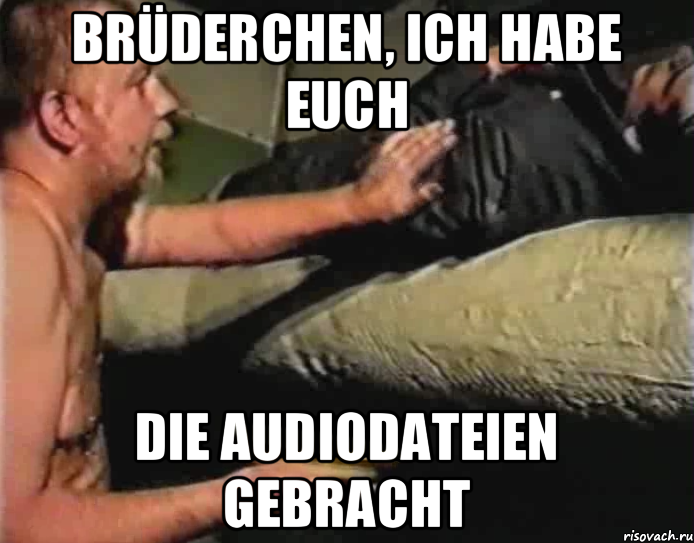 Brüderchen, ich habe euch die Audiodateien gebracht, Мем Зеленый слоник