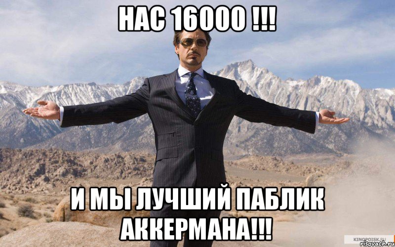 НАС 16000 !!! и мы лучший паблик Аккермана!!!, Мем железный человек