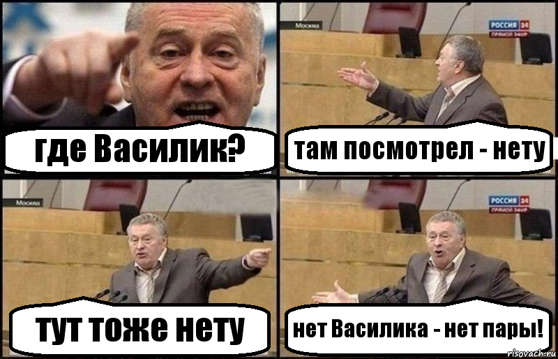 где Василик? там посмотрел - нету тут тоже нету нет Василика - нет пары!, Комикс Жириновский