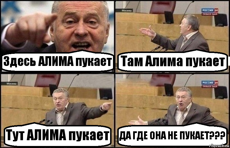 Здесь АЛИМА пукает Там Алима пукает Тут АЛИМА пукает ДА ГДЕ ОНА НЕ ПУКАЕТ???, Комикс Жириновский