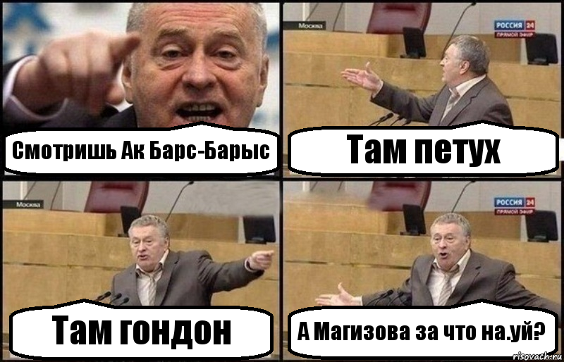 Смотришь Ак Барс-Барыс Там петух Там гондон А Магизова за что на.уй?, Комикс Жириновский