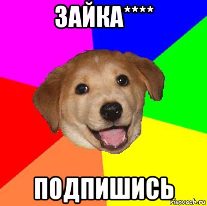 зайка**** подпишись, Мем Advice Dog