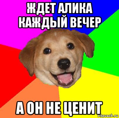 ждет алика каждый вечер а он не ценит, Мем Advice Dog