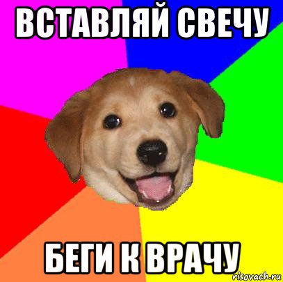 вставляй свечу беги к врачу, Мем Advice Dog