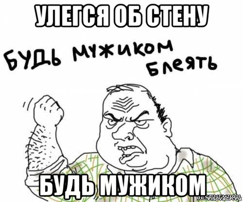 улегся об стену будь мужиком, Мем блять