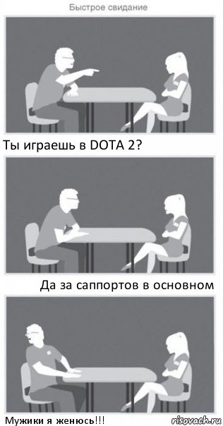 Ты играешь в DOTA 2? Да за саппортов в основном Мужики я женюсь!!!, Комикс Быстрое свидание