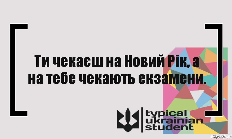 Ти чекаєш на Новий Рік, а на тебе чекають екзамени., Комикс цитата