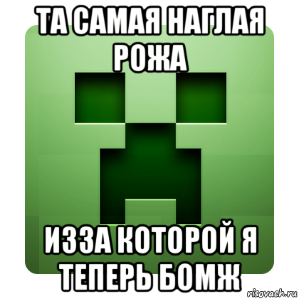 та самая наглая рожа изза которой я теперь бомж, Мем Creeper