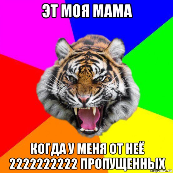 эт моя мама когда у меня от неё 2222222222 пропущенных, Мем  ДЕРЗКИЙ ТИГР