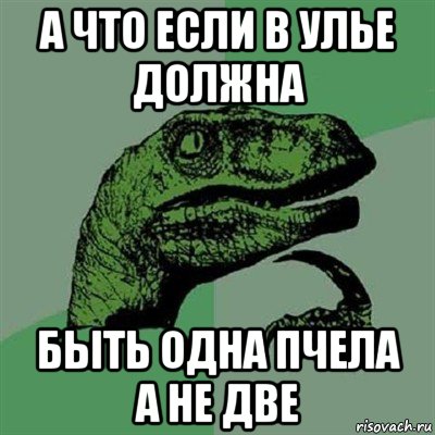 а что если в улье должна быть одна пчела а не две, Мем Филосораптор