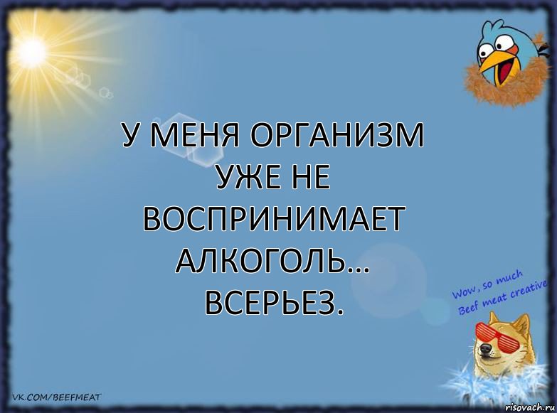 У меня организм уже не воспринимает алкоголь… всерьез., Комикс ФОН