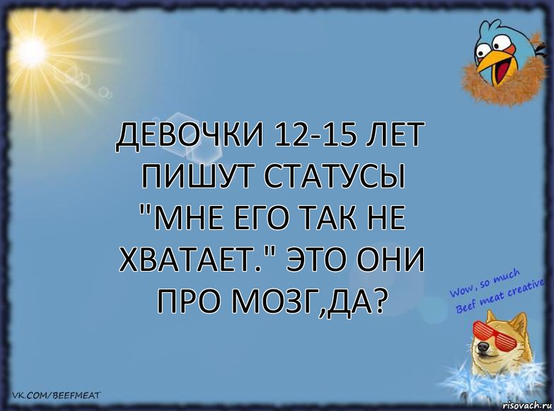 Девочки 12-15 лет пишут статусы "Мне его так не хватает." Это они про мозг,да?, Комикс ФОН