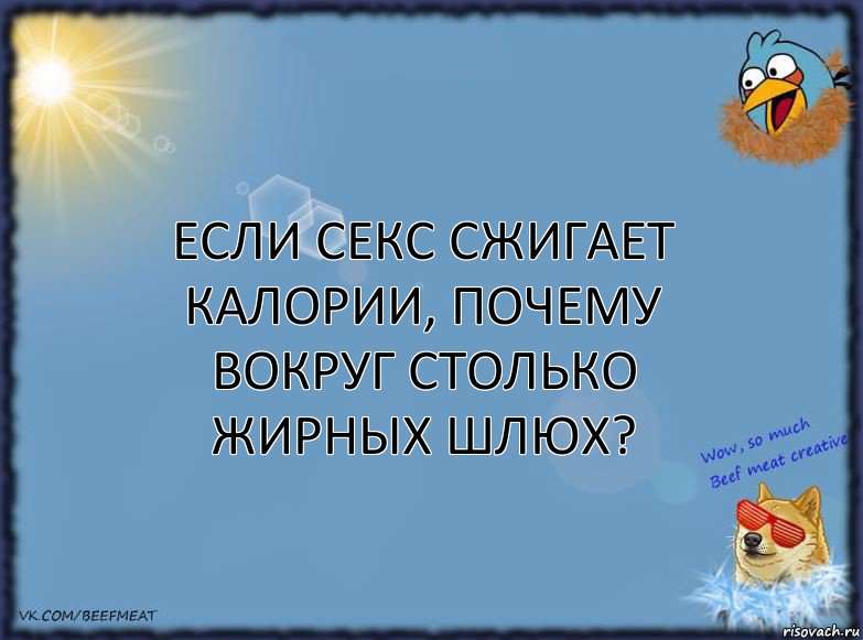 Если секс сжигает калории, почему вокруг столько жирных шлюх?, Комикс ФОН