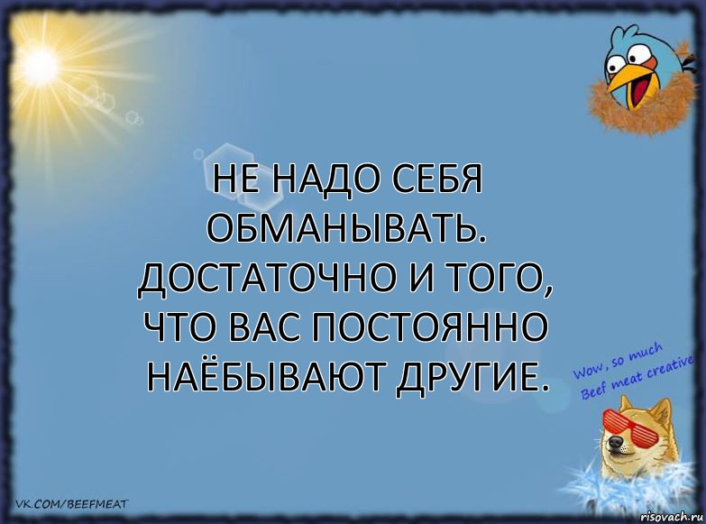 Не надо себя обманывать. Достаточно и того, что вас постоянно наёбывают другие., Комикс ФОН