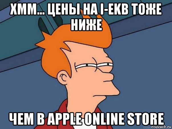 хмм... цены на i-ekb тоже ниже чем в apple online store, Мем  Фрай (мне кажется или)