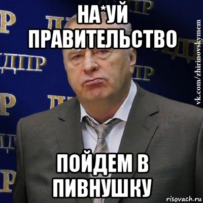 на*уй правительство пойдем в пивнушку, Мем Хватит это терпеть (Жириновский)