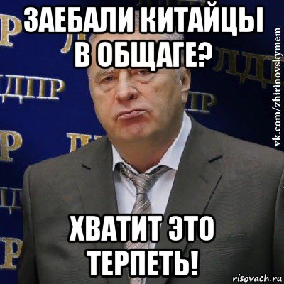 заебали китайцы в общаге? хватит это терпеть!, Мем Хватит это терпеть (Жириновский)