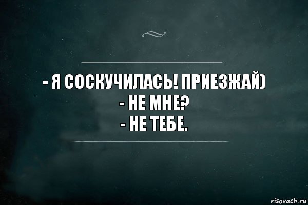 - Я соскучилась! Приезжай)
- Не мне?
- Не тебе., Комикс Игра Слов