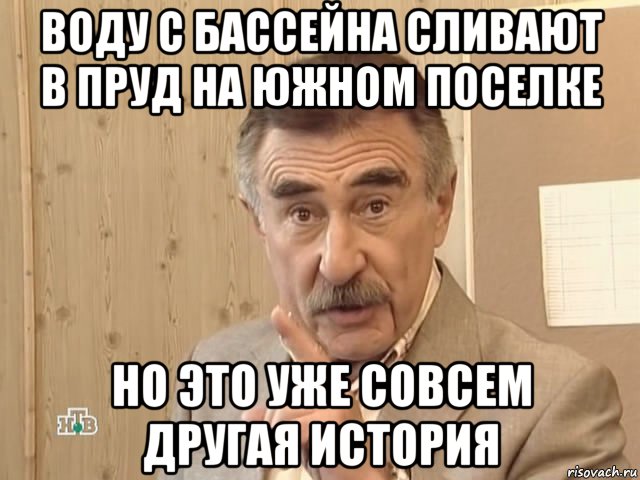 воду с бассейна сливают в пруд на южном поселке но это уже совсем другая история, Мем Каневский (Но это уже совсем другая история)