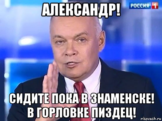 александр! сидите пока в знаменске! в горловке пиздец!, Мем Киселёв 2014