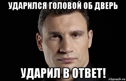 ударился головой об дверь ударил в ответ!, Мем Кличко