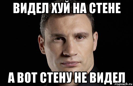 видел хуй на стене а вот стену не видел, Мем Кличко