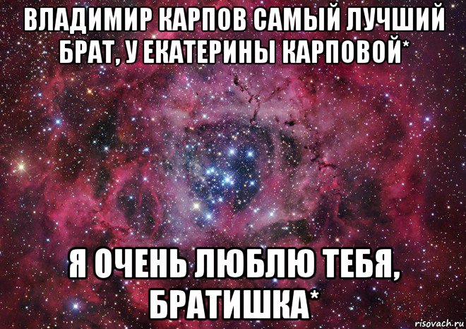 владимир карпов самый лучший брат, у екатерины карповой* я очень люблю тебя, братишка*, Мем Ты просто космос